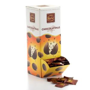 Chocolatinas napolitanas de chocolate negro Caja de 250 unidades.